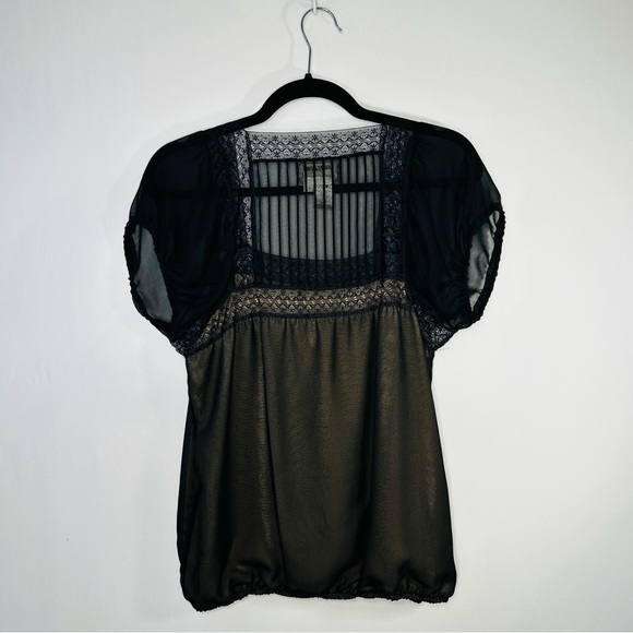 MSSP Max Studio Vintage Retro Sheer Lace Romantic Goth 90's Y2K Witchy Top Sz M - Picture 13 of 14
